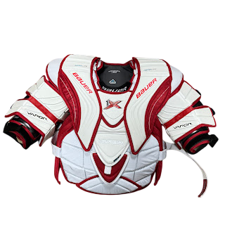 Bauer Vapor 1X - Plastron de gardien intermédiaire d'occasion - (Blanc/Rouge)